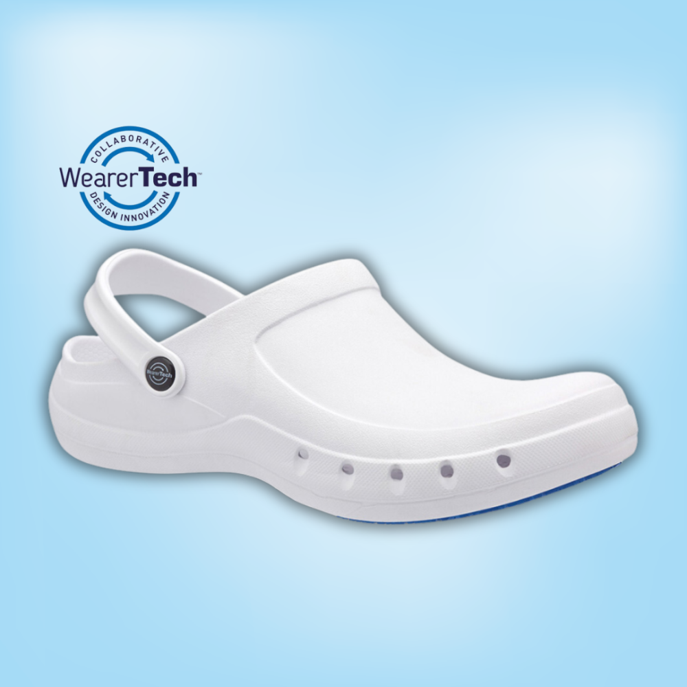 Revive Non-Slip Comfy White Work Shoe Clog - Image 2