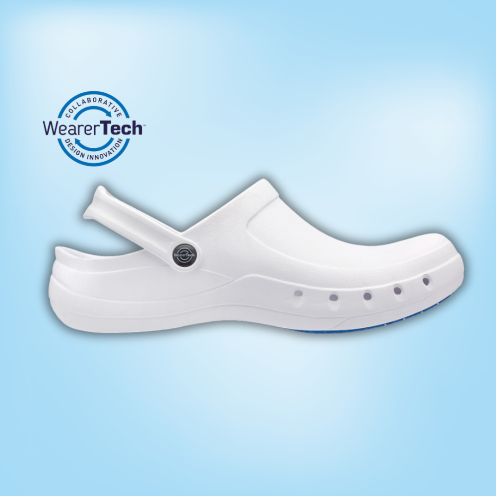 Revive Non-Slip Comfy White Work Shoe Clog