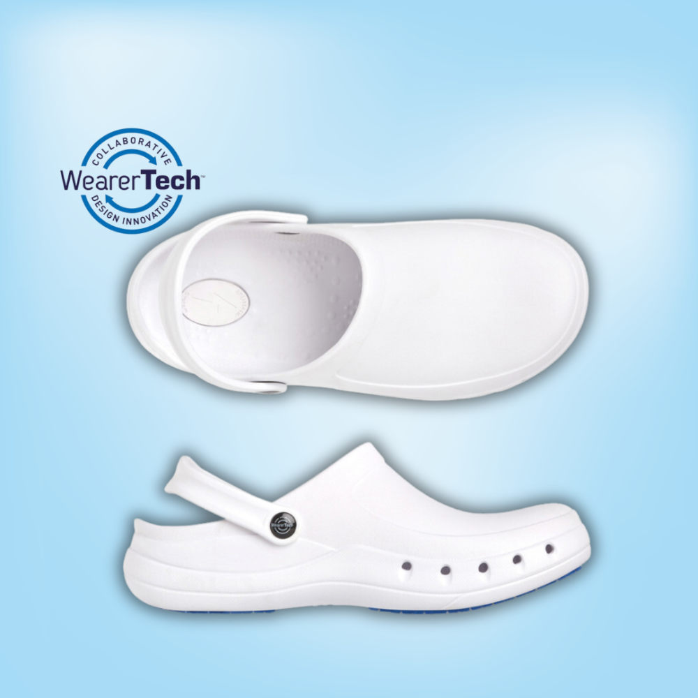 Revive Non-Slip Comfy White Work Shoe Clog - Image 3